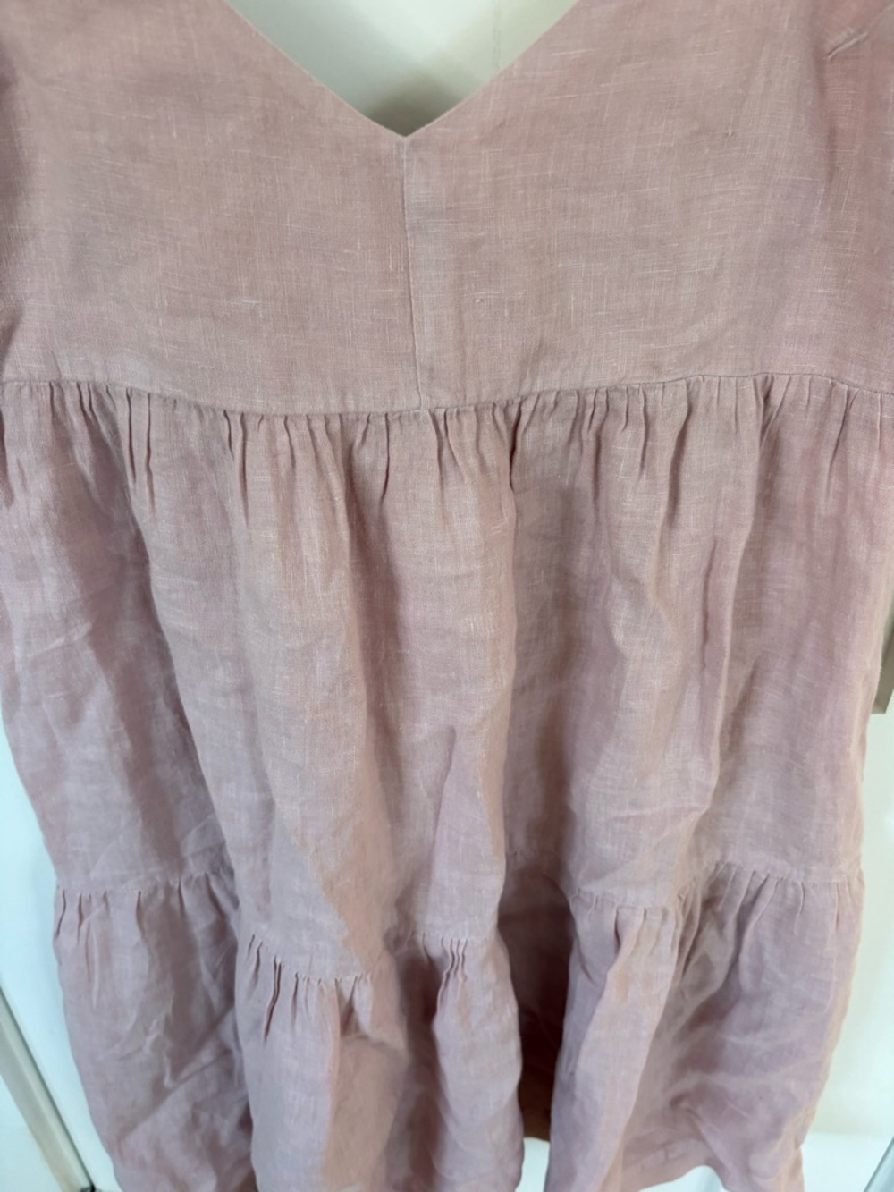 Blush Pink Linen Spaghetti Strap Sundress XS relaxed by Velvet - Picture 3 of 10